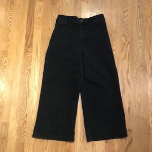 H&M Black Cropped Wide-Leg Pants